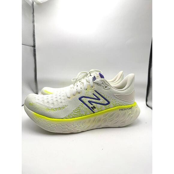 New Balance Fresh Foam Running Shoes White Yellow Blue 6.5